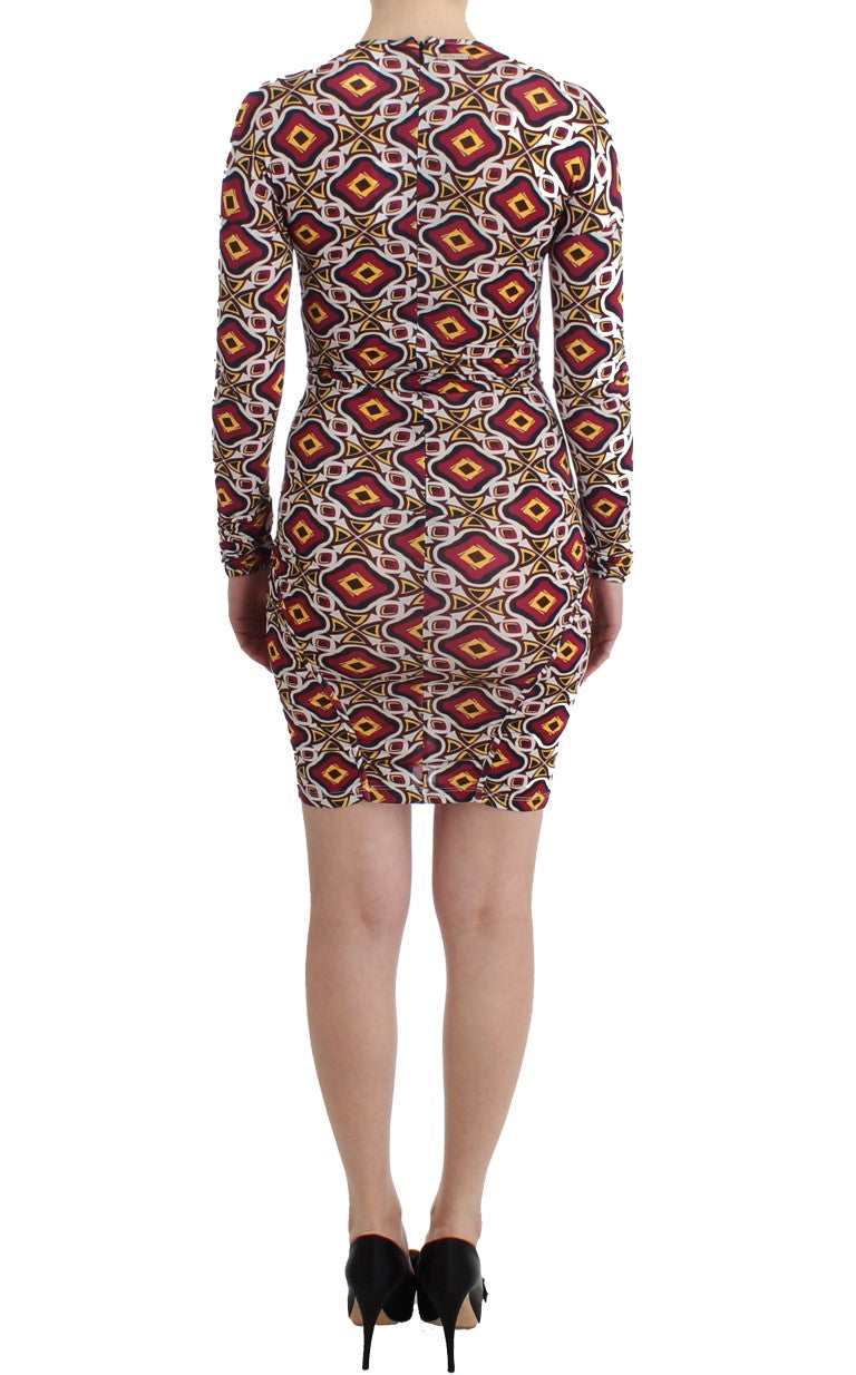 GF Ferre Multicolor Long-Sleeved Viscose Shift Dress