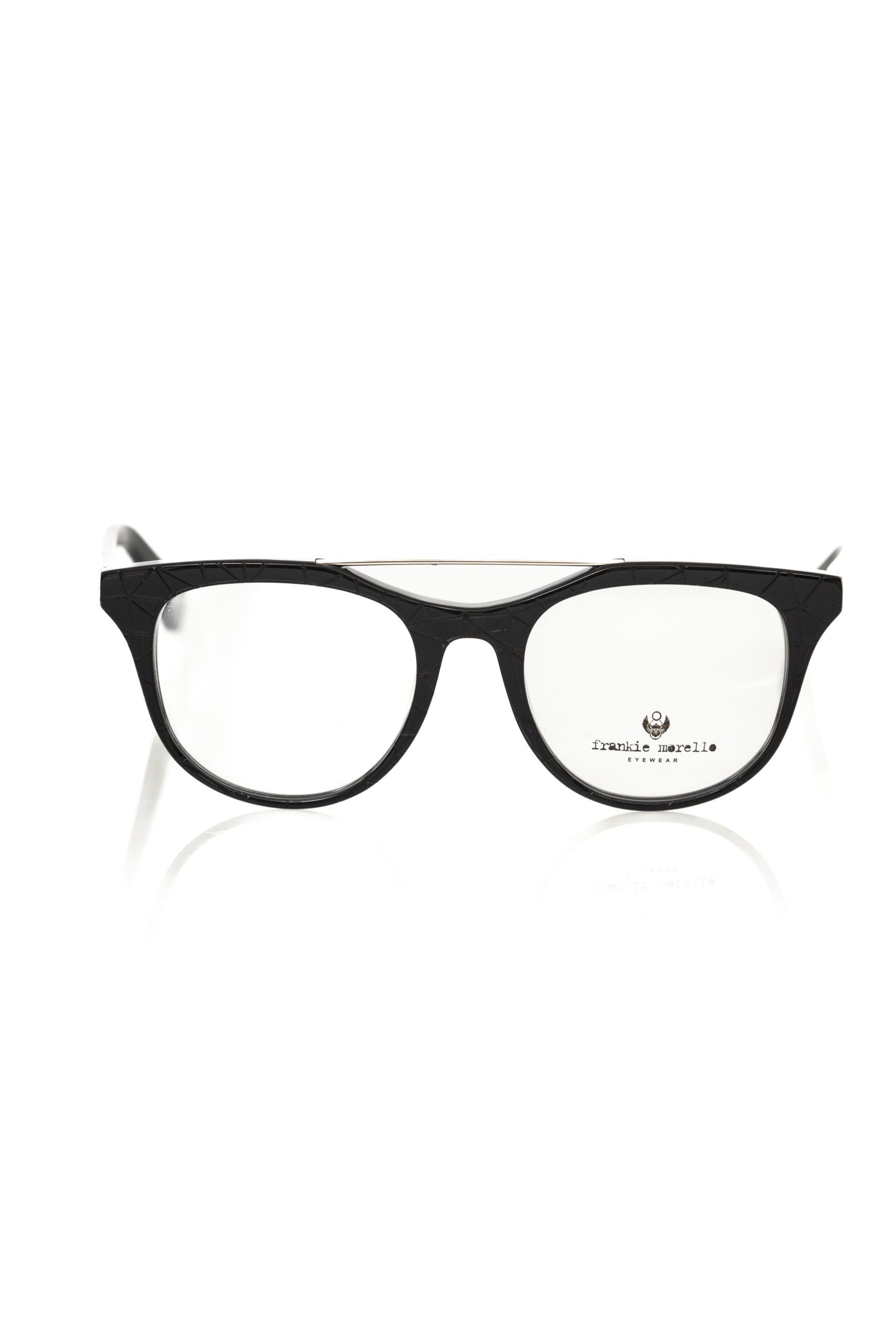 Frankie Morello Schwarze Herrenbrille aus Acetat