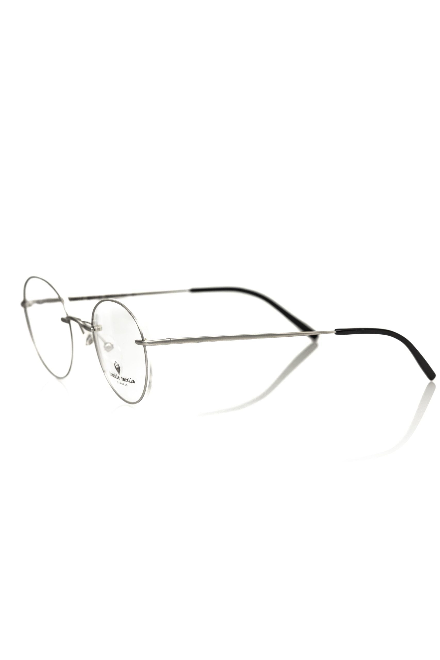 Frankie Morello Silberne Herrenbrille im Metallic-Look