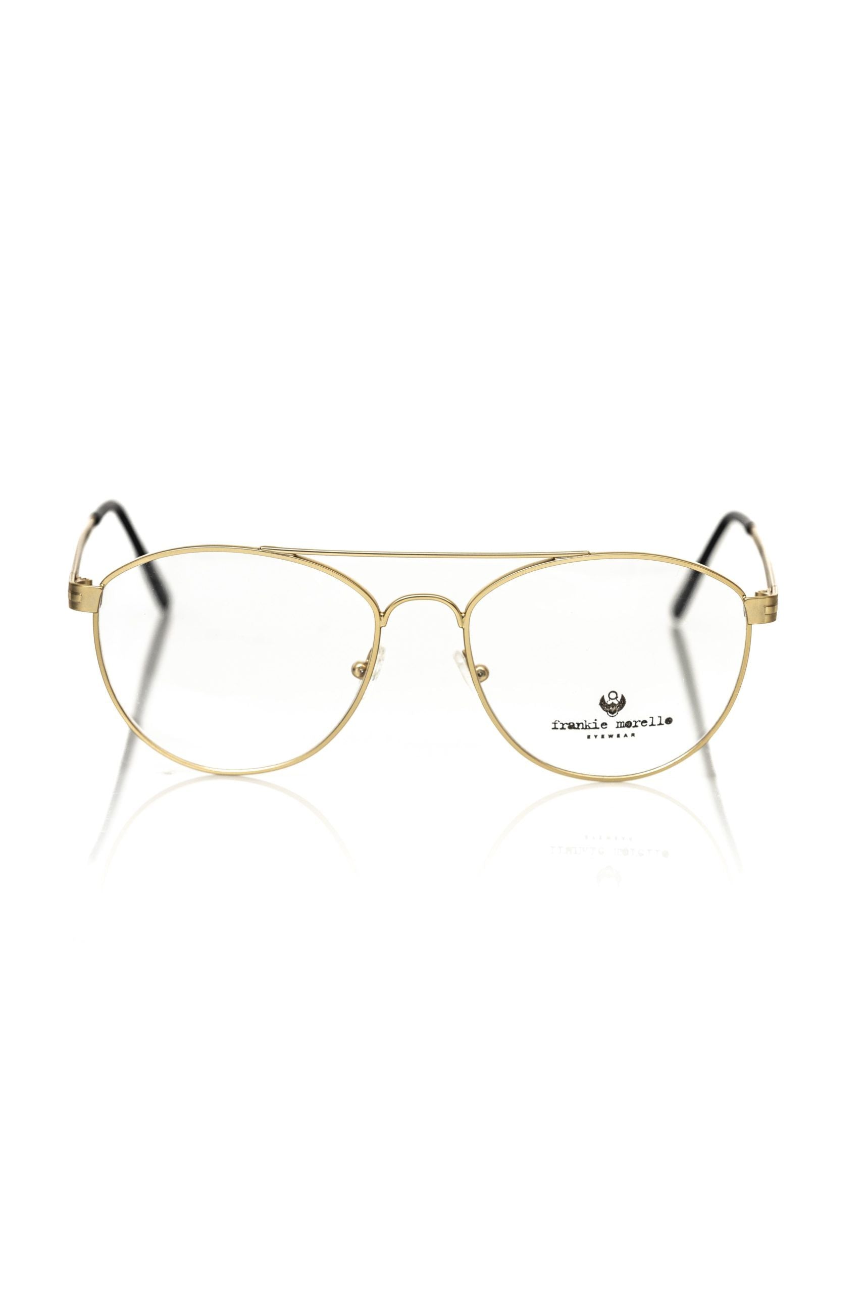 Frankie Morello Goldene Herren-Pilotenbrille mit Metallrahmen