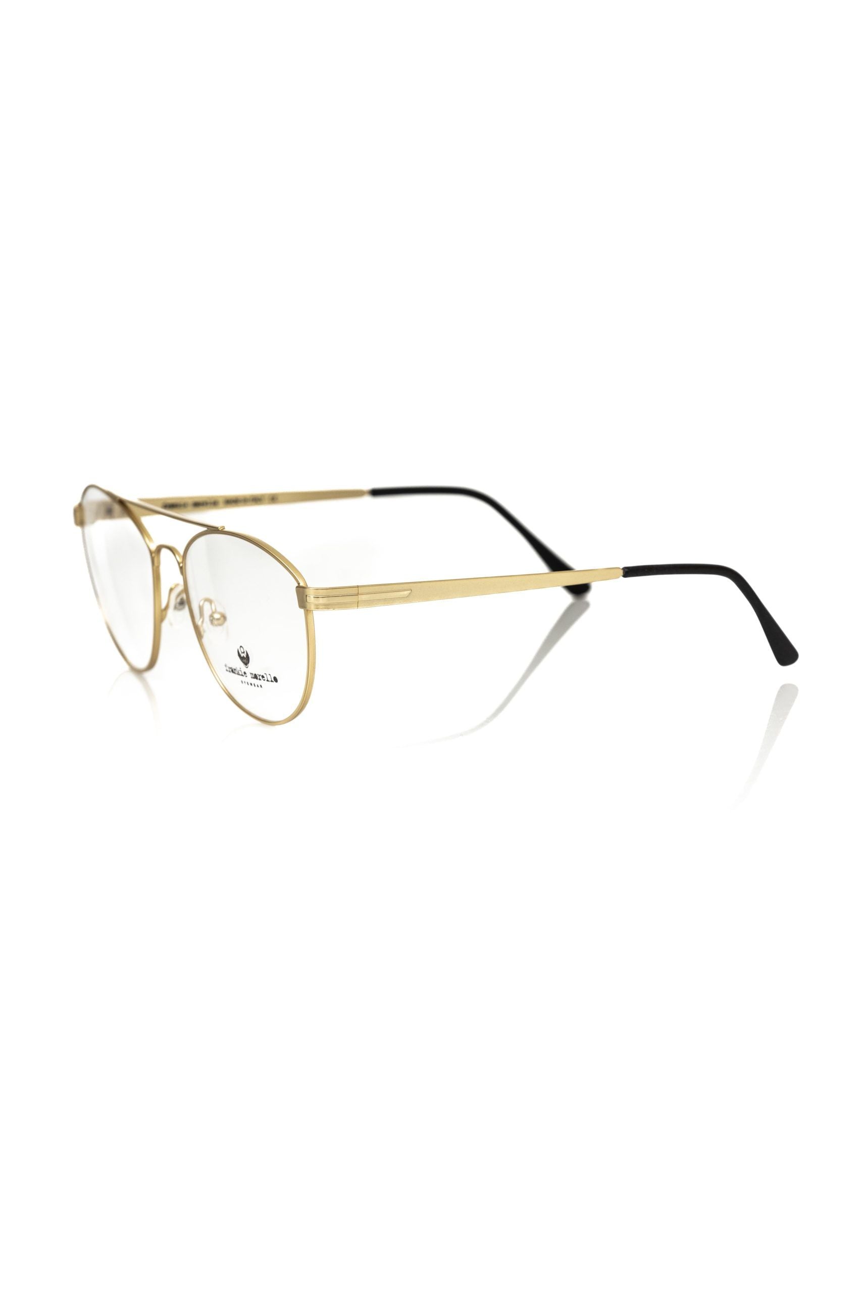 Frankie Morello Goldene Herren-Pilotenbrille mit Metallrahmen