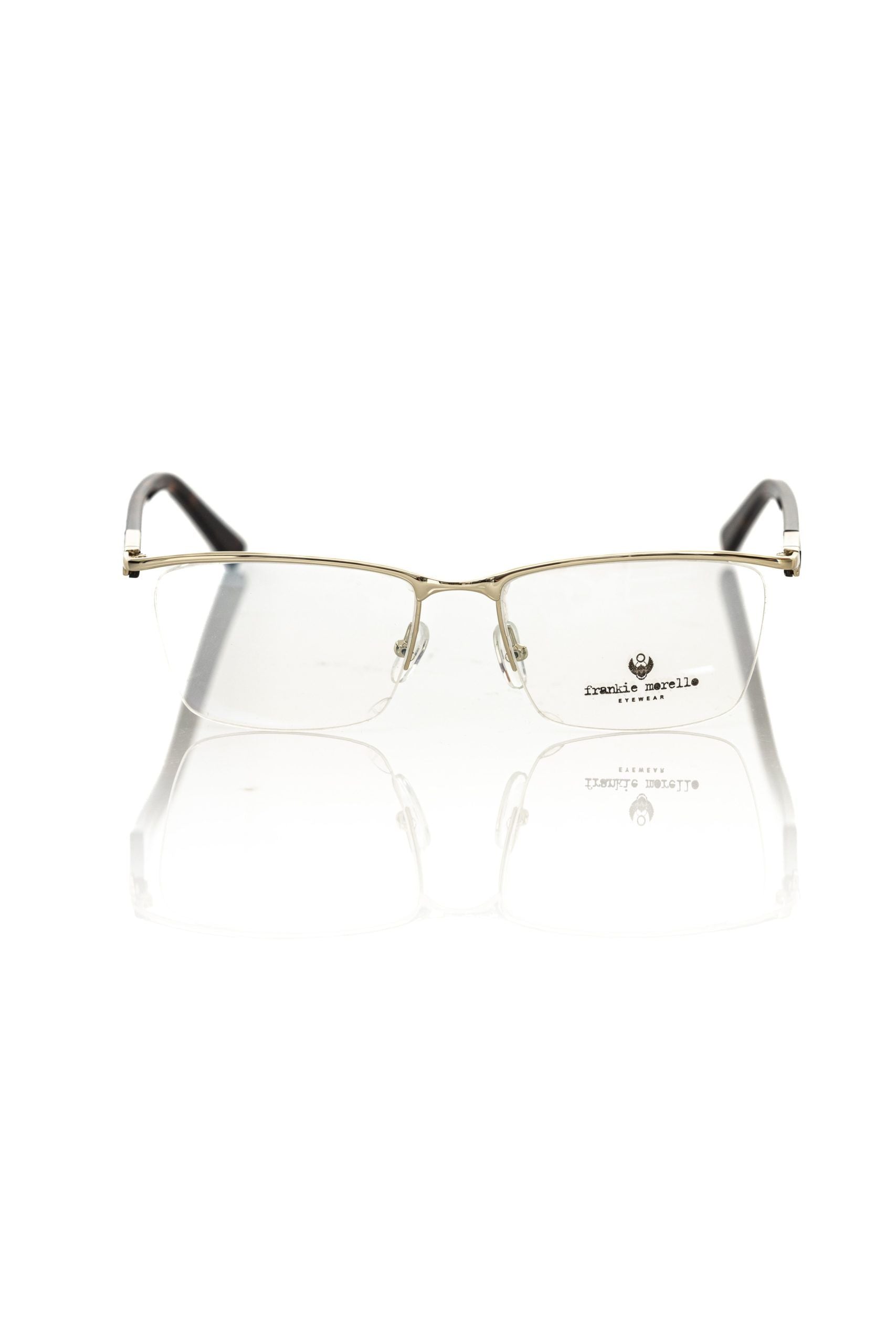 Frankie Morello Goldfarbene Herrenbrille