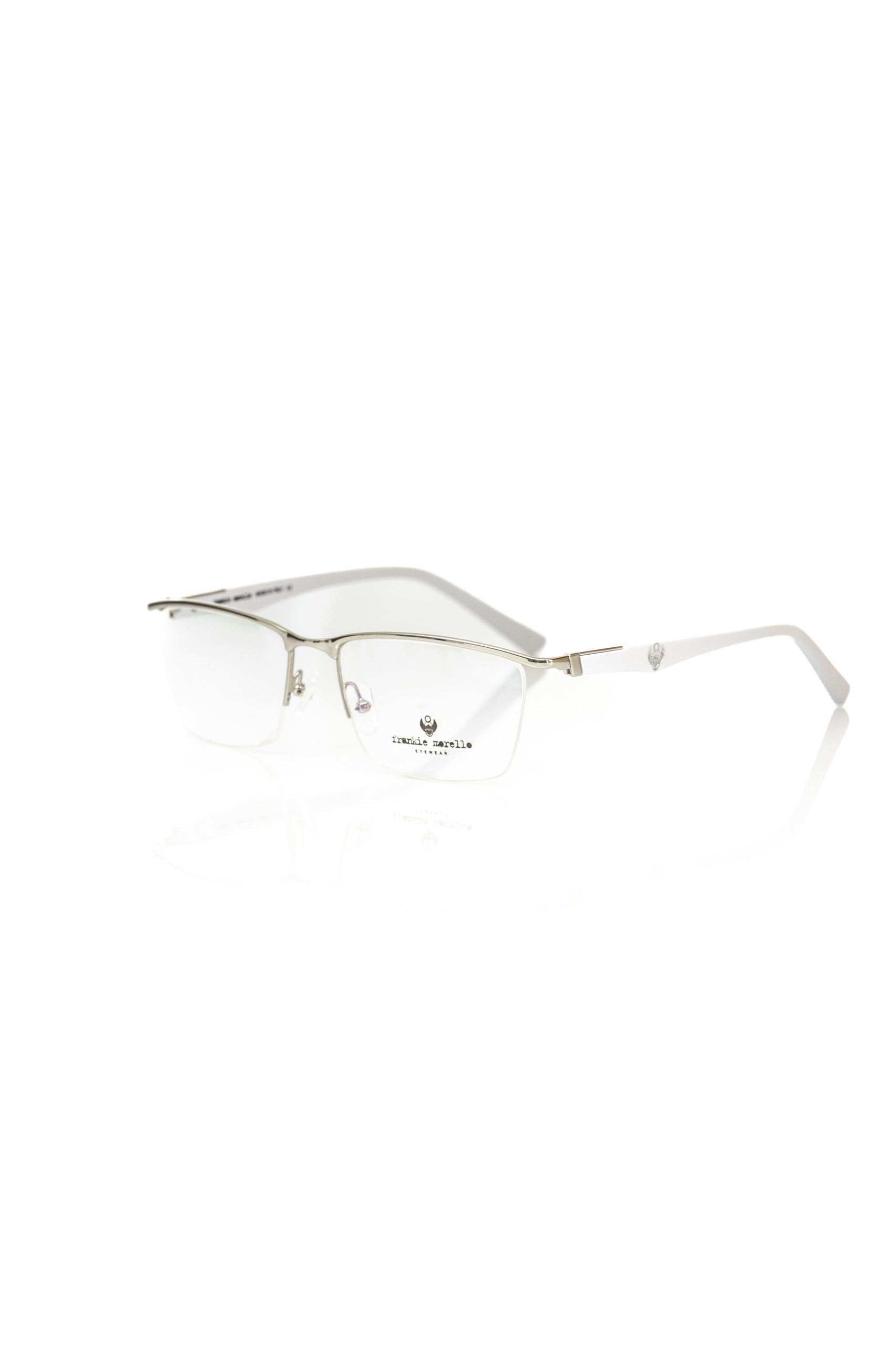 Frankie Morello Silberne Herrenbrille im Metallic-Look