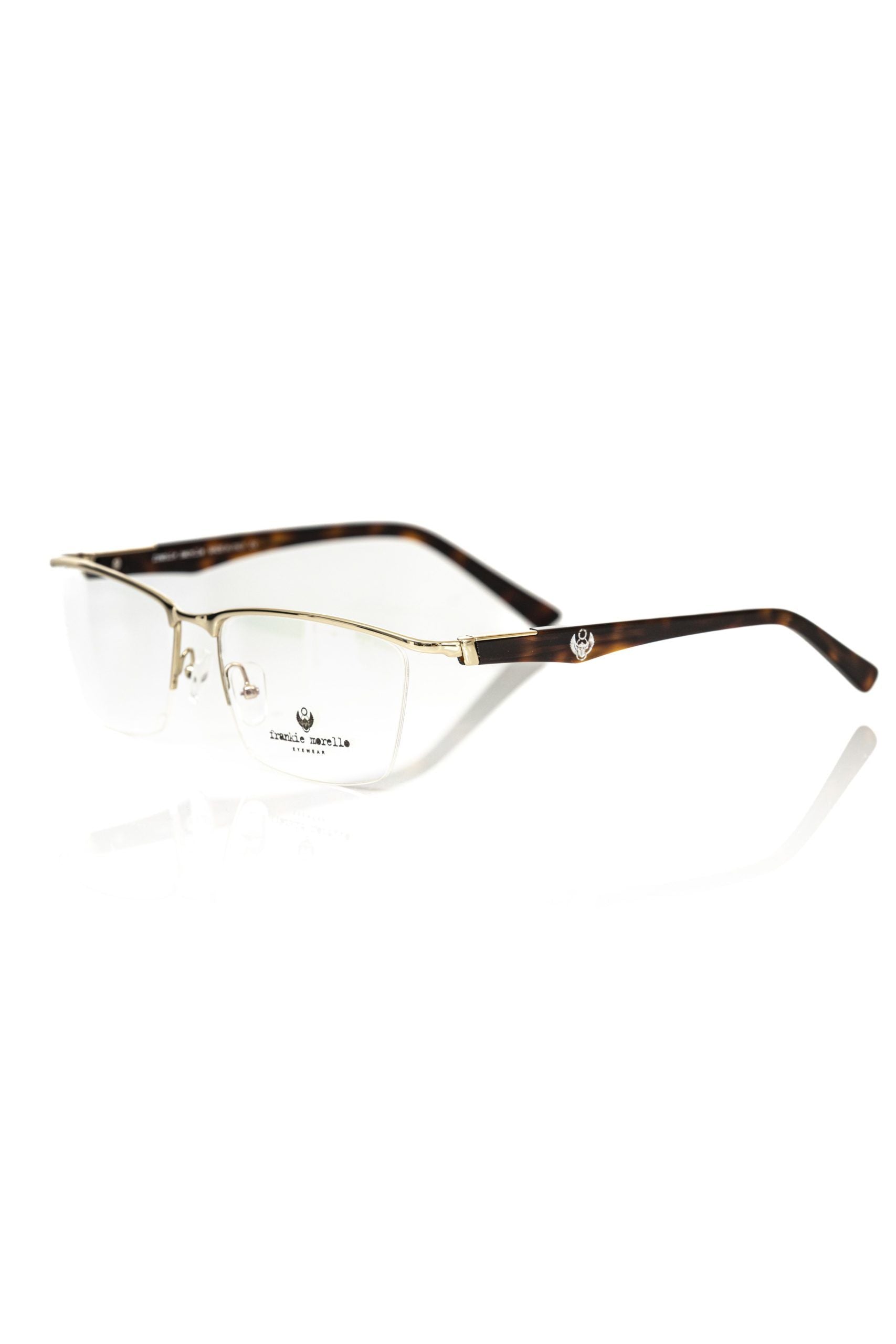 Frankie Morello Goldfarbene Herrenbrille
