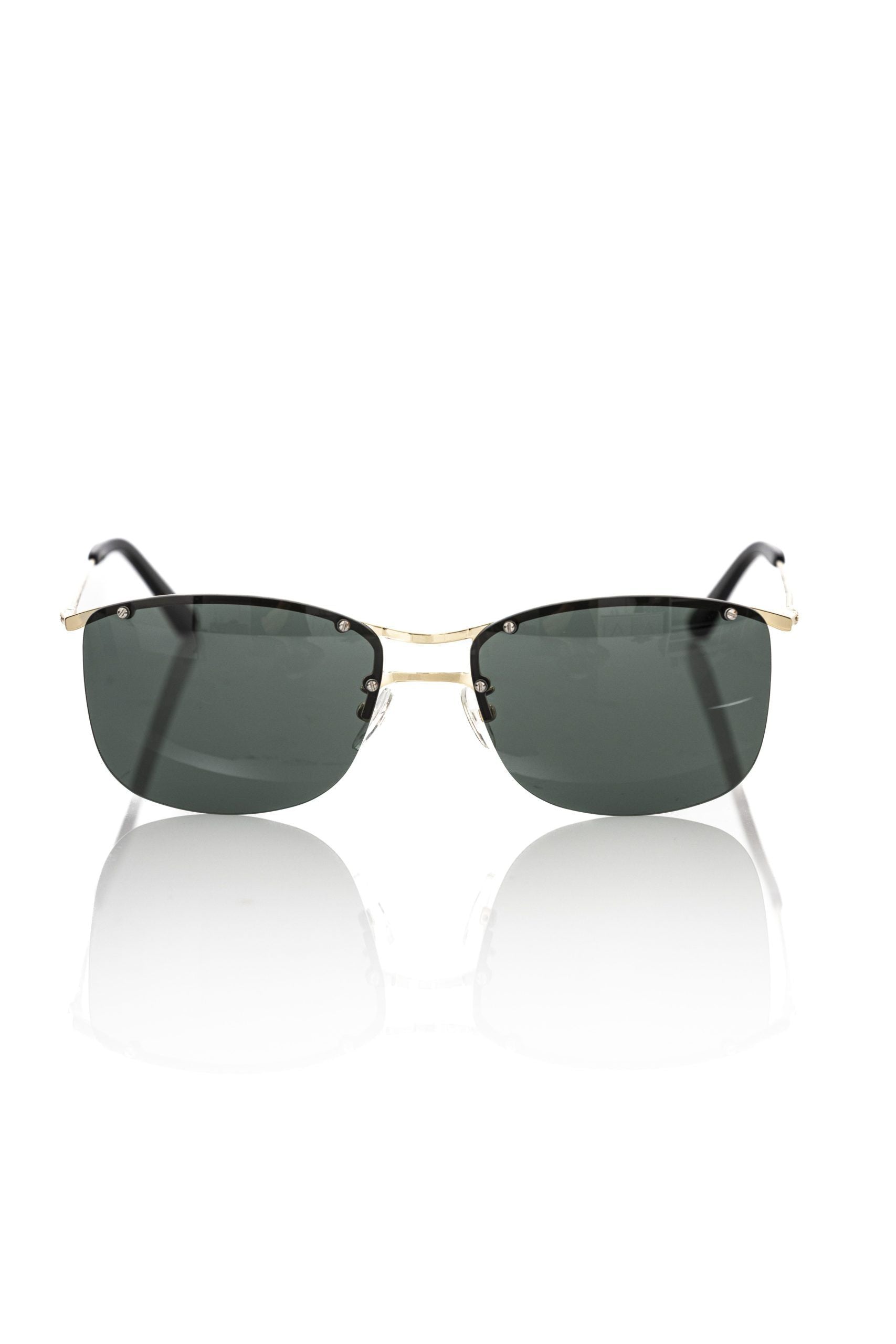 Frankie Morello Black Metallic Fiber Sunglasses for Men