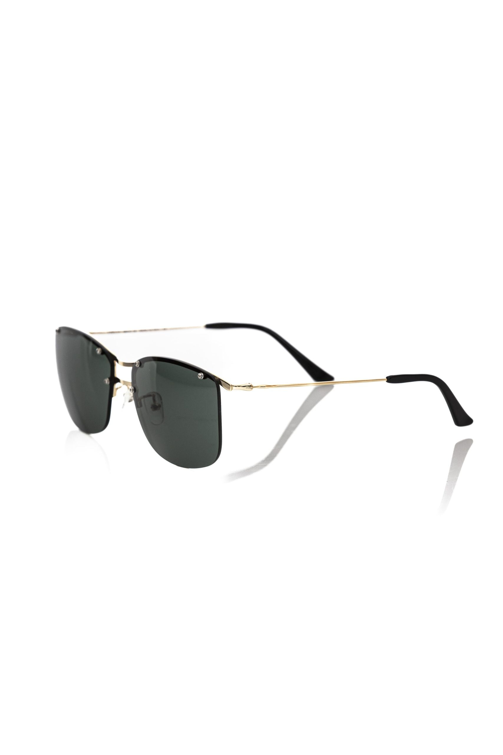 Frankie Morello Black Metallic Fiber Sunglasses for Men
