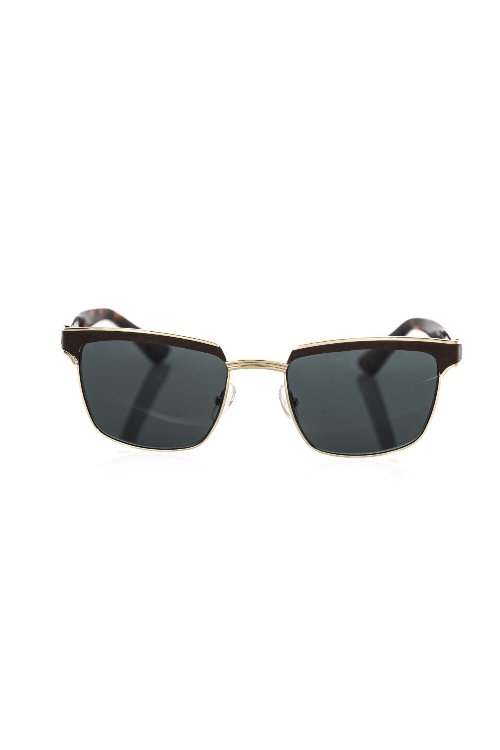 Frankie Morello Brown Metal Sunglasses for Men