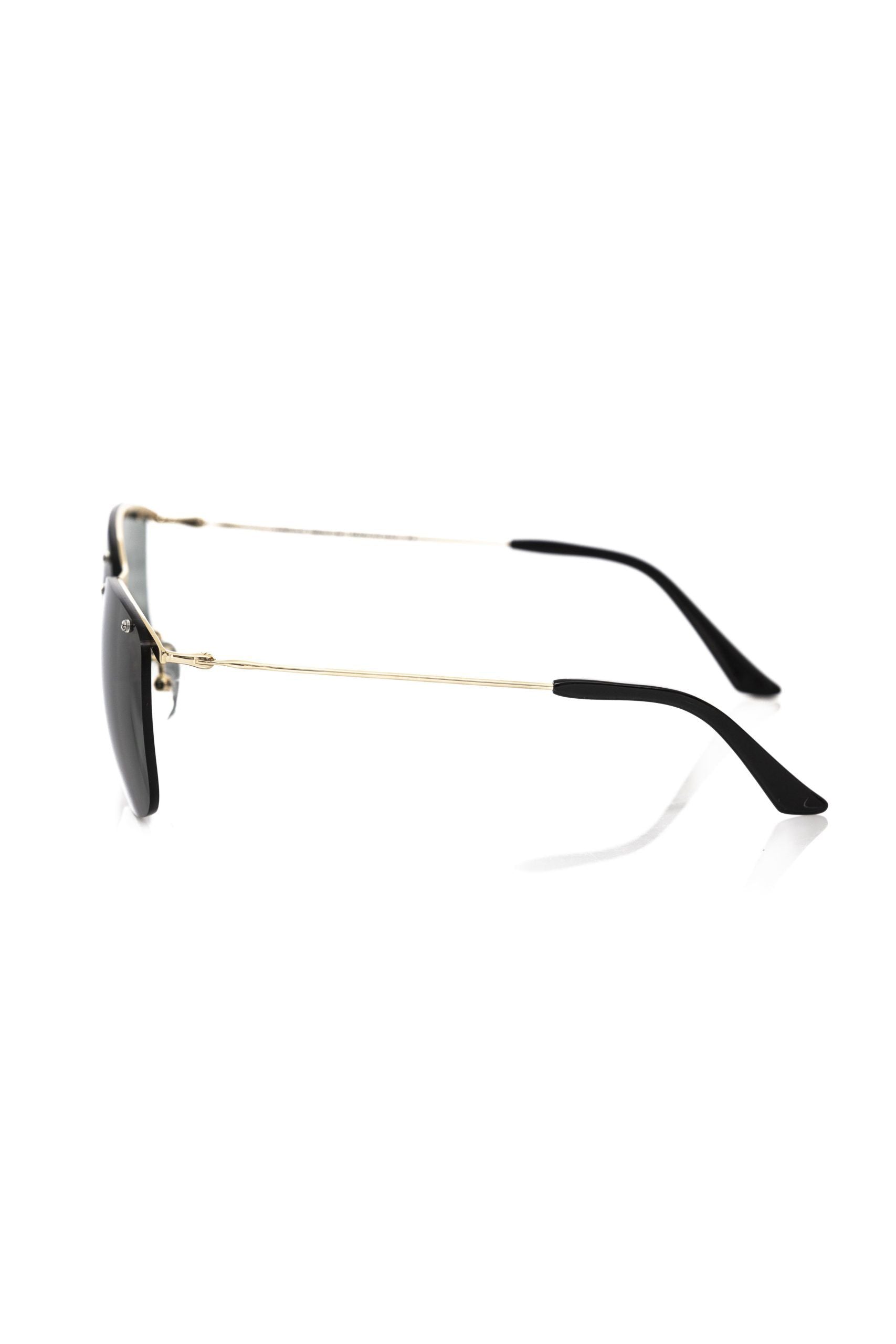 Frankie Morello Schwarze Metallic-Faser-Sonnenbrille für Männer