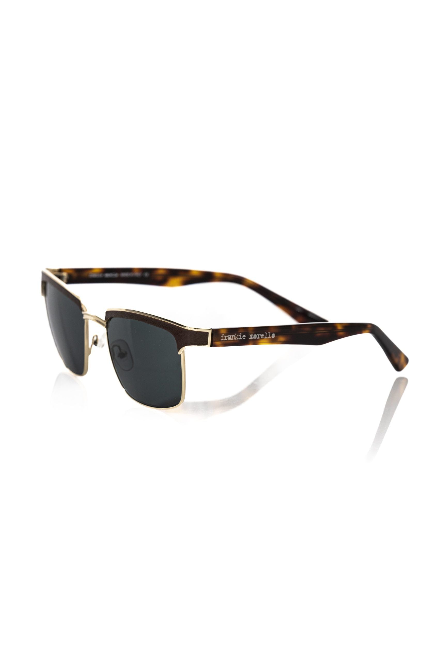 Frankie Morello Brown Metal Sunglasses for Men