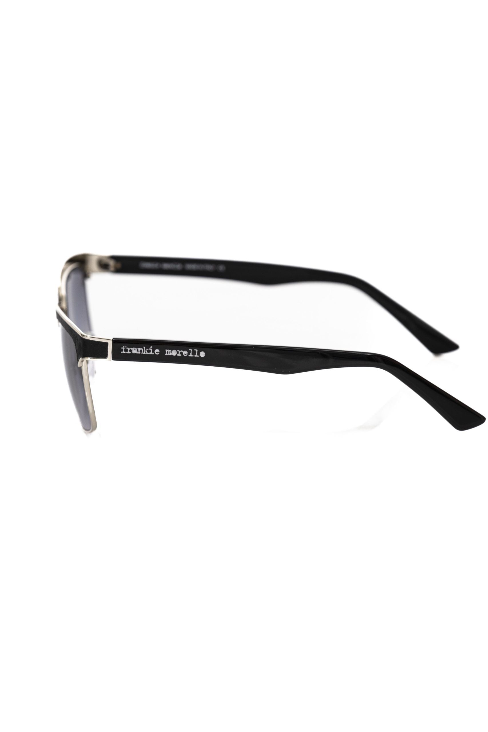 Frankie Morello Sonnenbrille für Herren aus schwarzer Metallic-Faser
