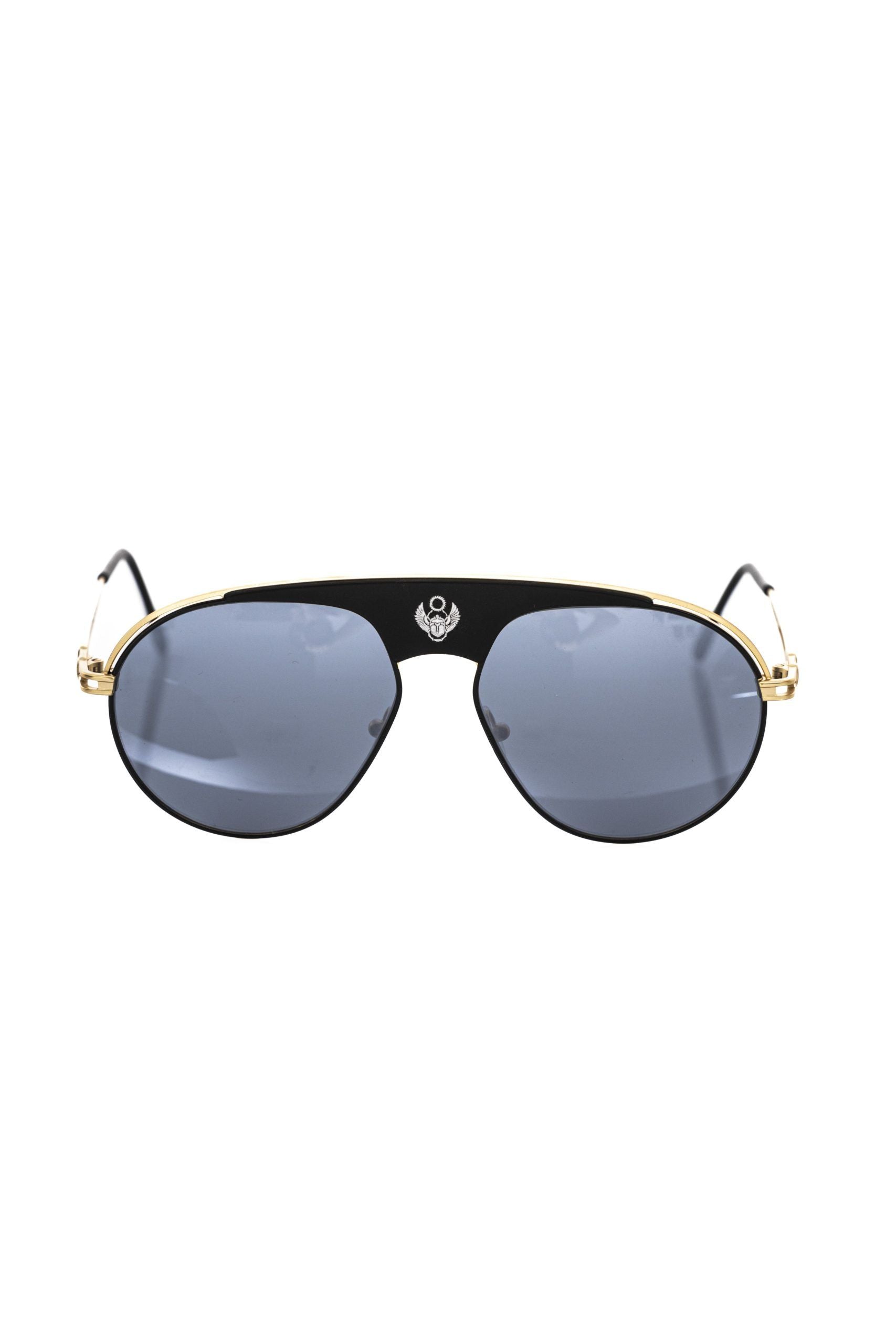 Frankie Morello Black Men's Sunglasses with Metal Frames