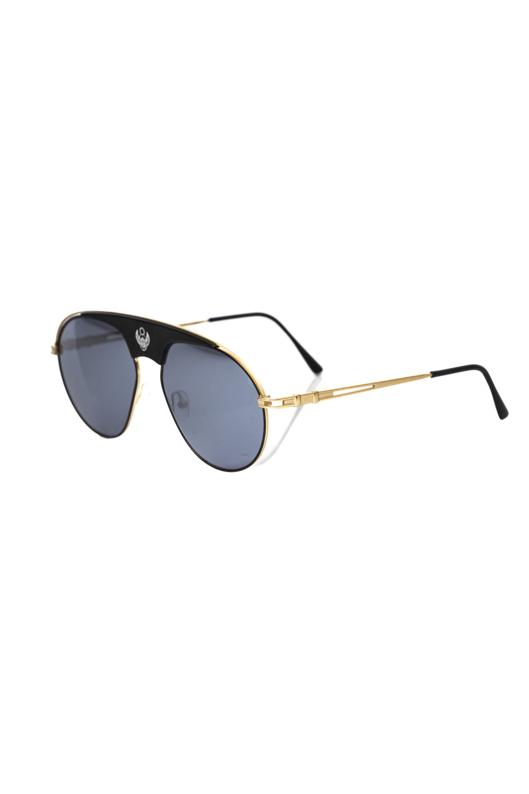 Frankie Morello Black Men's Sunglasses with Metal Frames