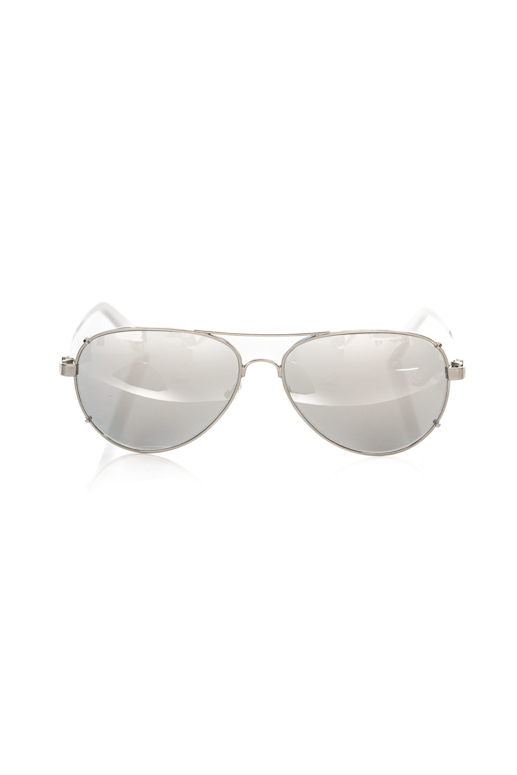 Frankie Morello Silver Metal Fiber Men's Sunglasses