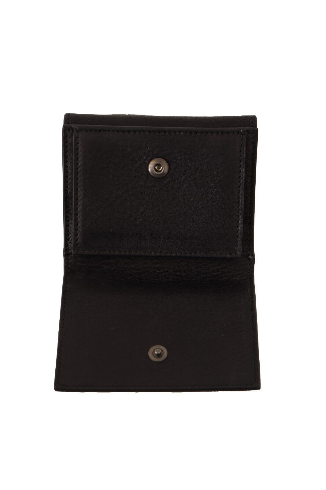 Dolce &amp; Gabbana Black Leather Trifold Wallet Belt Multi Kit Wallet
