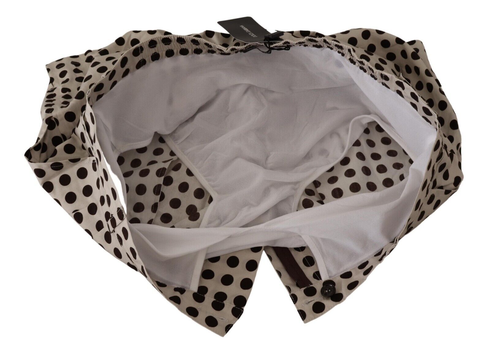 Dolce &amp; Gabbana black and white polka dot cotton-linen shorts