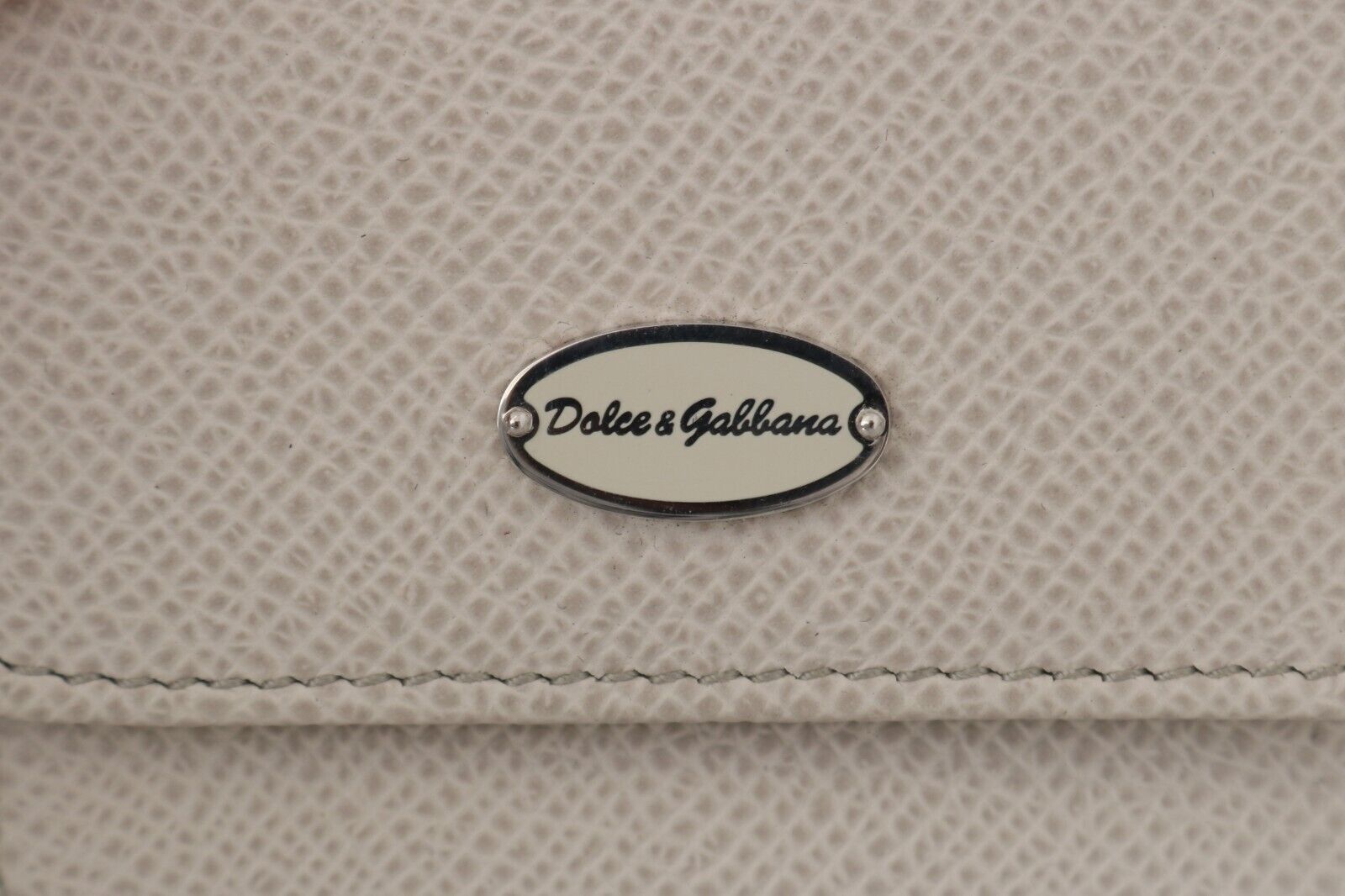 Dolce & Gabbana Weiß Dauphine Leder Halter Tasche Brieftasche Kondom Fall