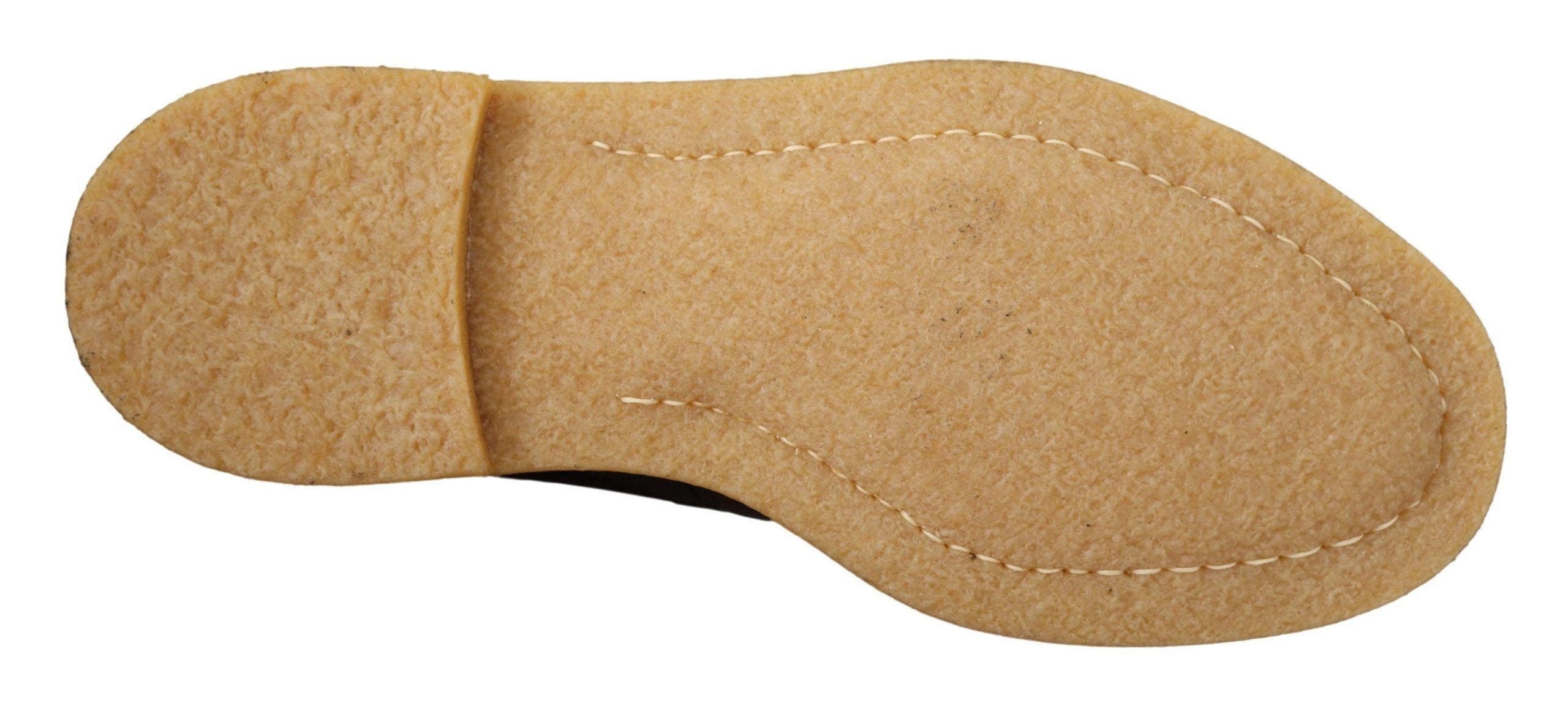 Dolce & Gabbana Exotische Lederstiefel aus braunem Samt