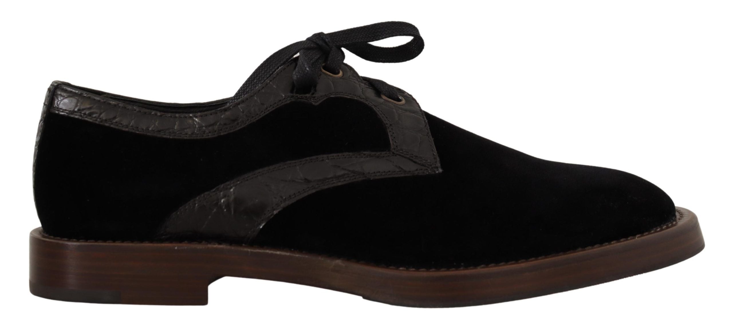 Dolce &amp; Gabbana Exotic leather shoes in black velvet