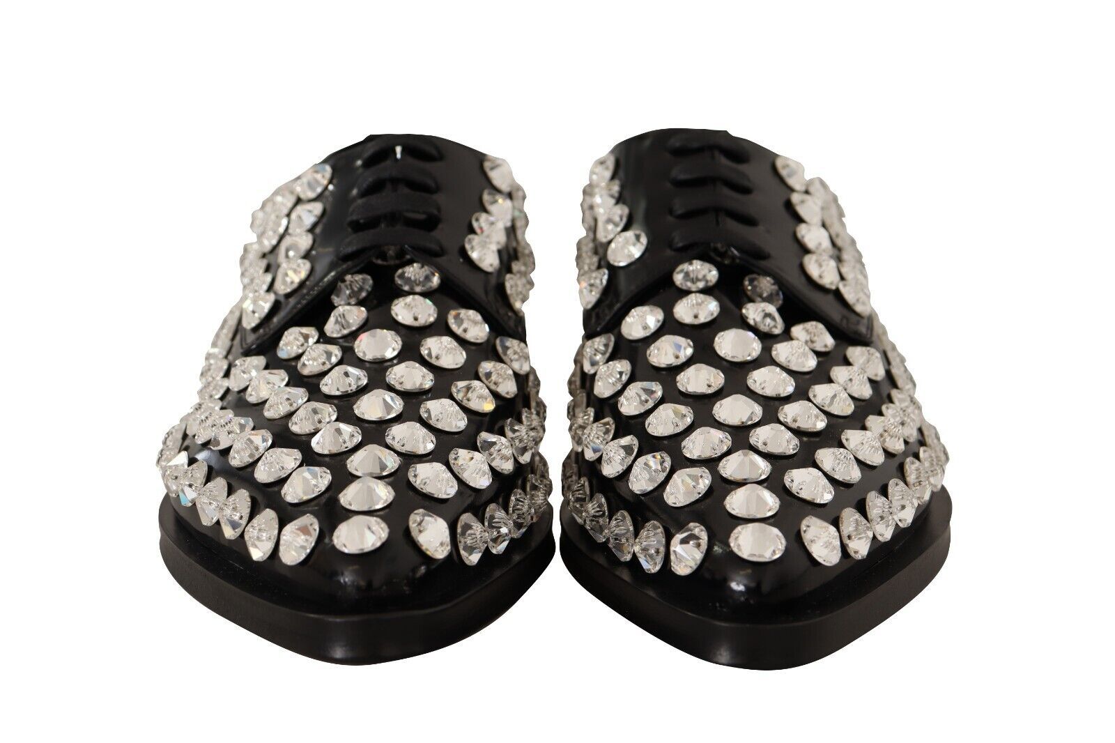 Dolce &amp; Gabbana formal leather flats with crystal embellishment
