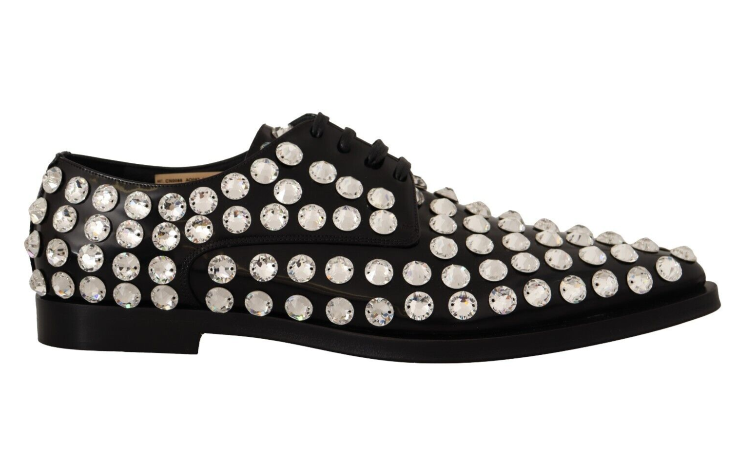 Dolce &amp; Gabbana formal leather flats with crystal embellishment