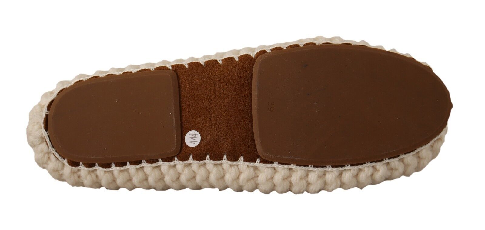 Dolce & Gabbana Weiß Slip On Ballerina Flats Wolle stricken Schuhe