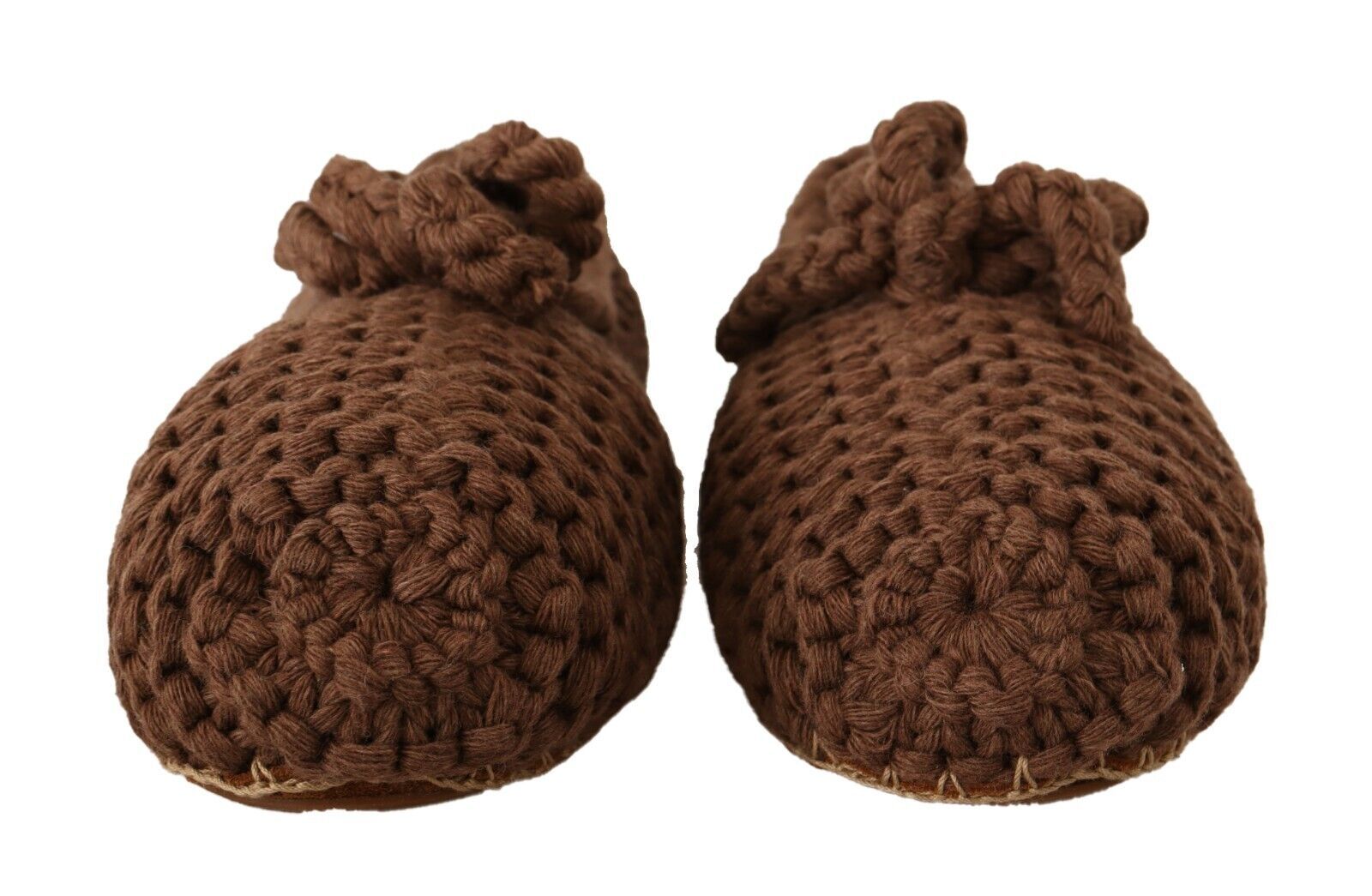 Dolce & Gabbana Braun Slip On Ballerina Flats Wolle stricken Schuhe