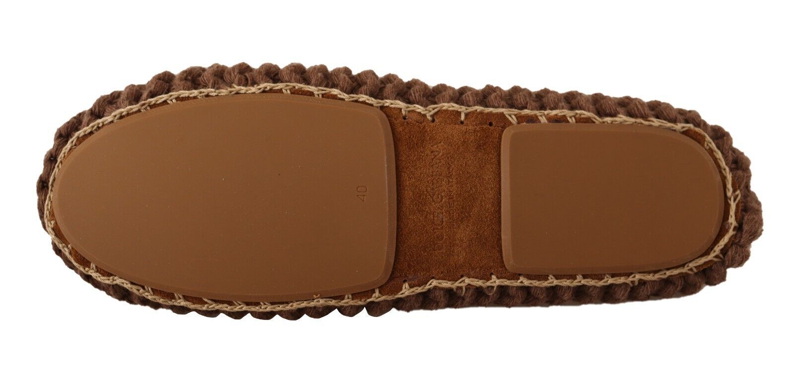 Dolce & Gabbana Braun Slip On Ballerina Flats Wolle stricken Schuhe