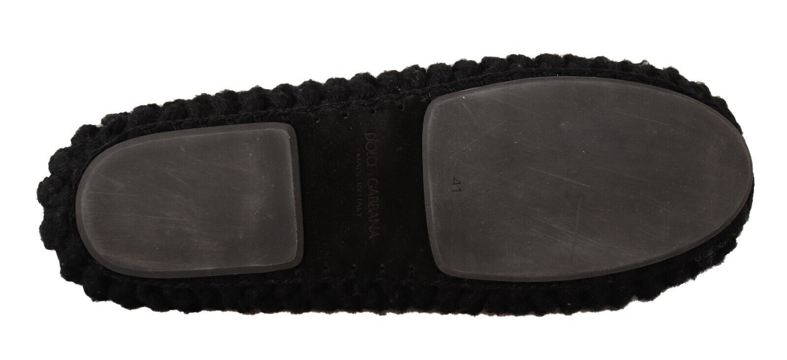Dolce & Gabbana Schwarz Slip On Ballerina Flats Wolle stricken Schuhe