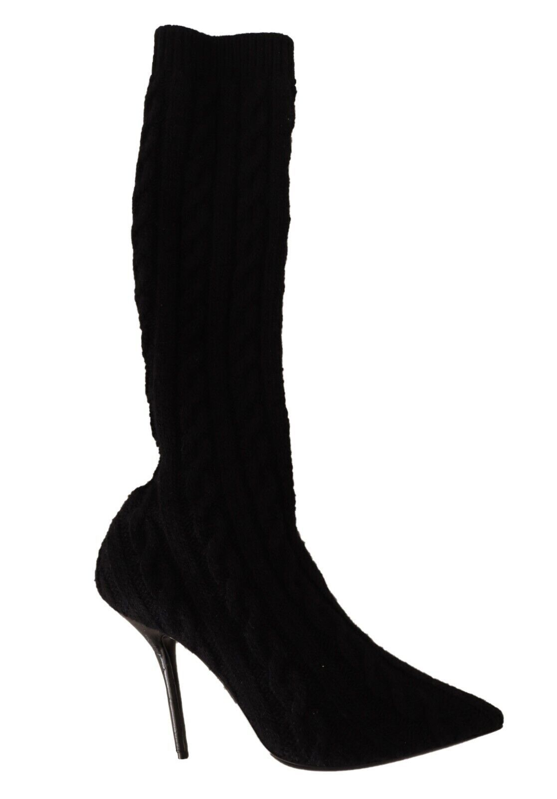 Dolce &amp; Gabbana Black Stretch Socks Knee Highs Shoes