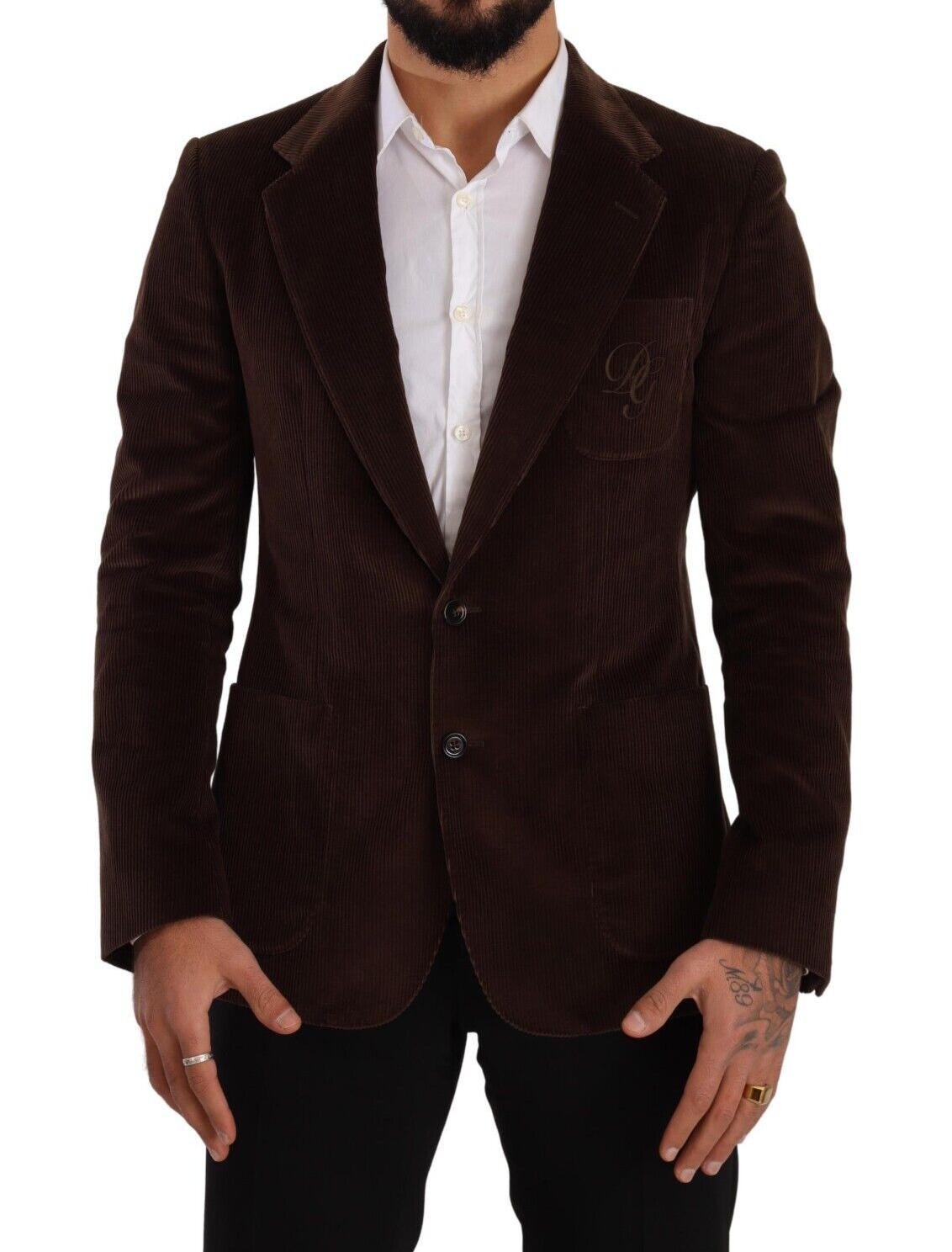 Dolce &amp; Gabbana Elegant brown corduroy blazer in a slim fit