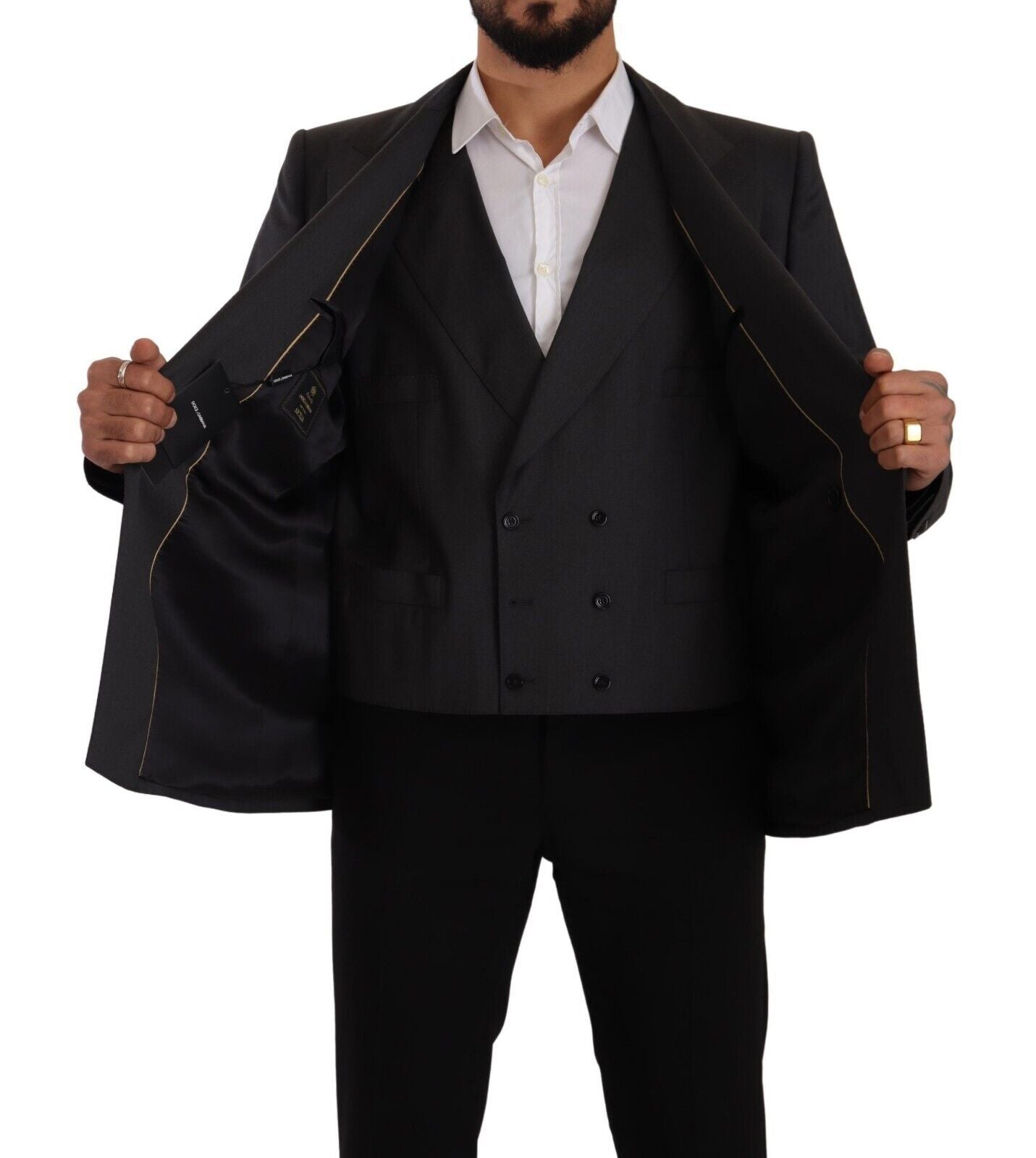 Dolce &amp; Gabbana Gray Double-Breasted SICILIA Blazer (2 Pieces)