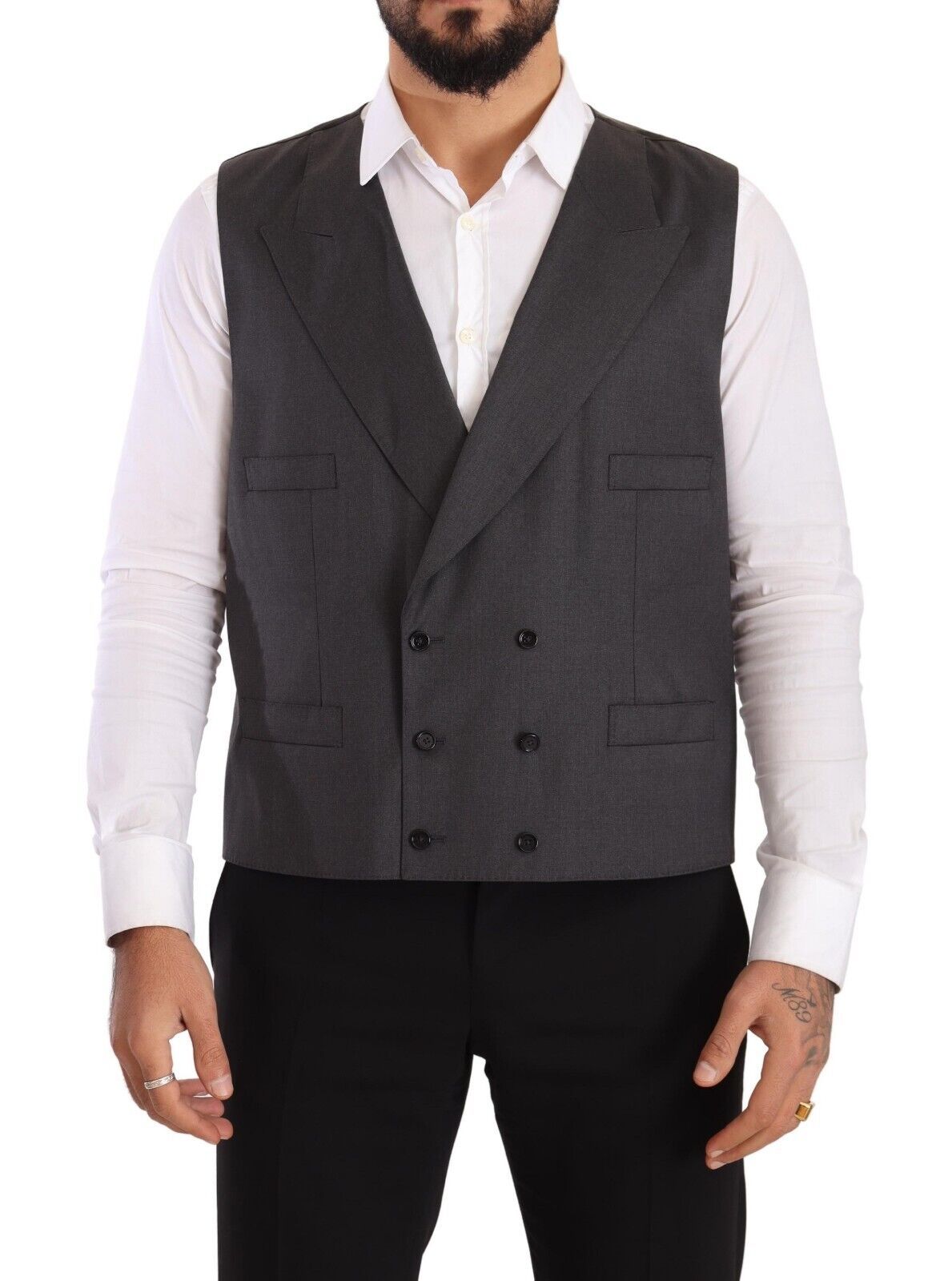 Dolce &amp; Gabbana Gray Double-Breasted SICILIA Blazer (2 Pieces)