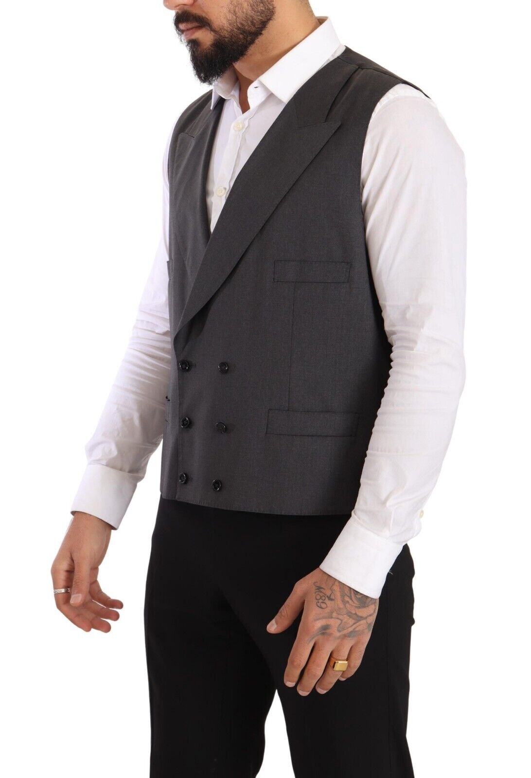 Dolce &amp; Gabbana Gray Double-Breasted SICILIA Blazer (2 Pieces)
