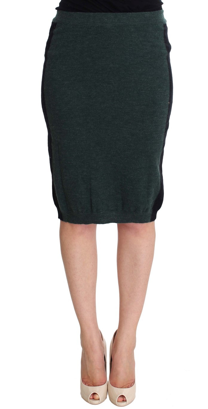 MILA SCHÖN Green wool-blend pencil skirt
