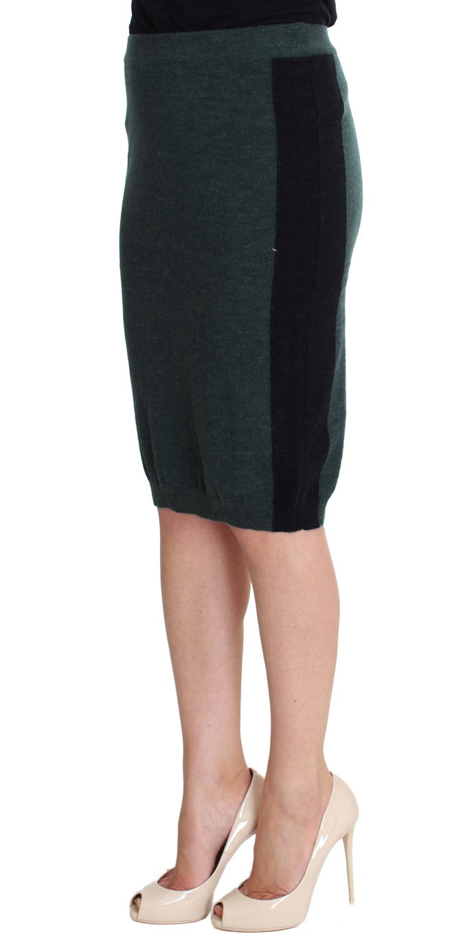 MILA SCHÖN Green wool-blend pencil skirt