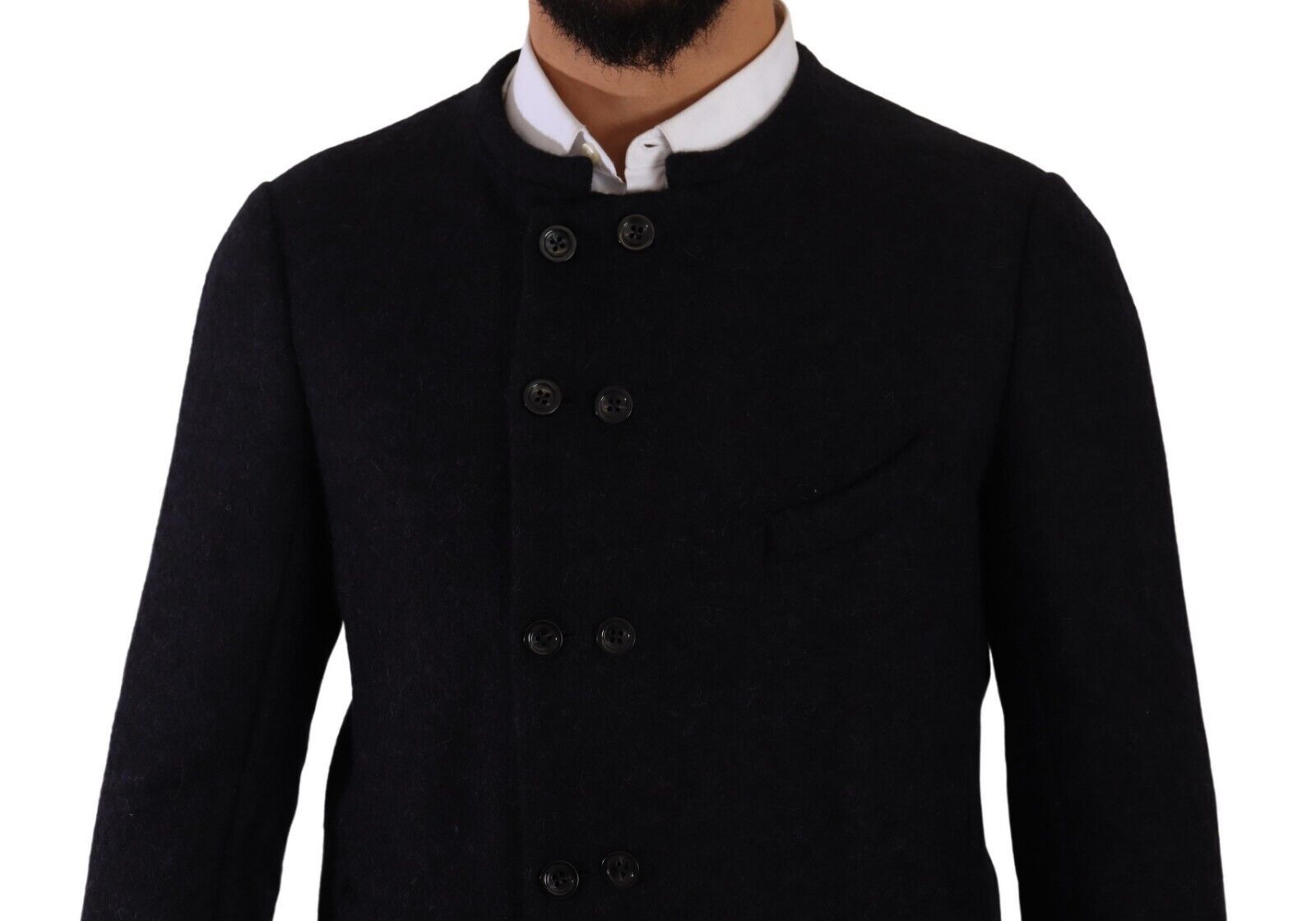 Dolce &amp; Gabbana Grey Alpaca Button Down Men's Coat Jacket
