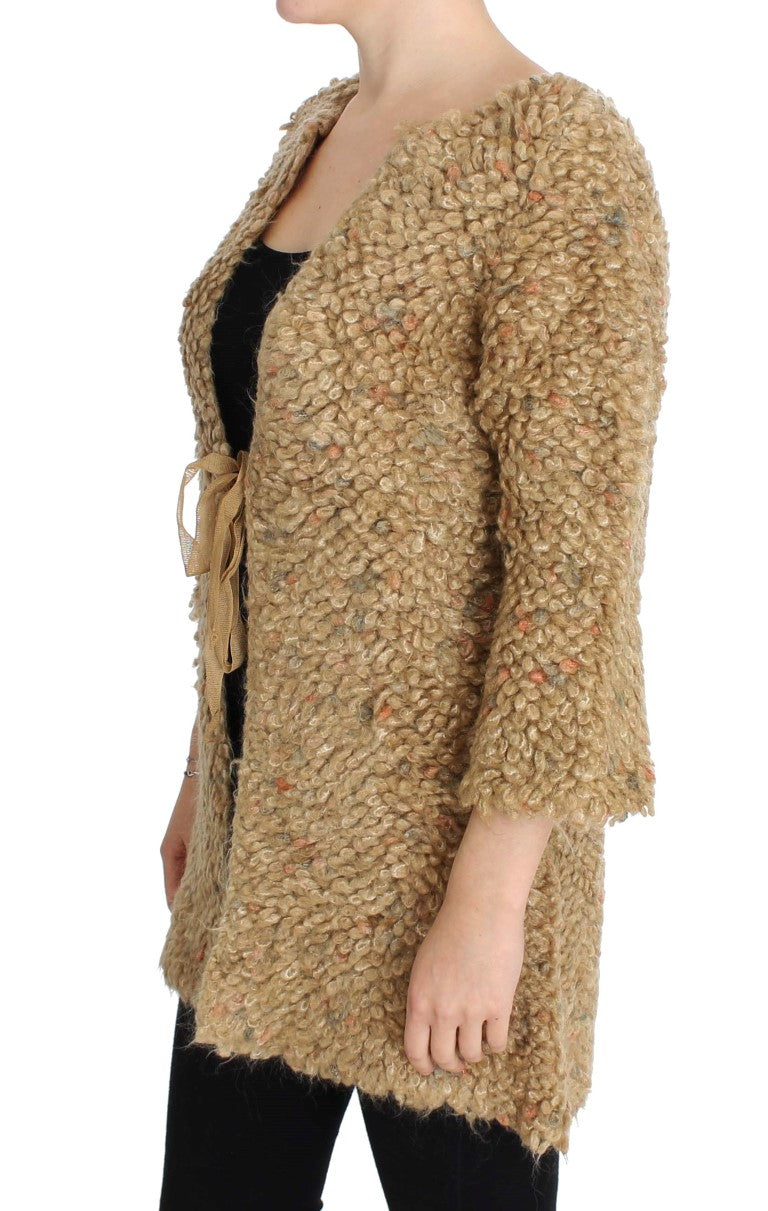 PINK MEMORIES Beige wool-blend cape sweater