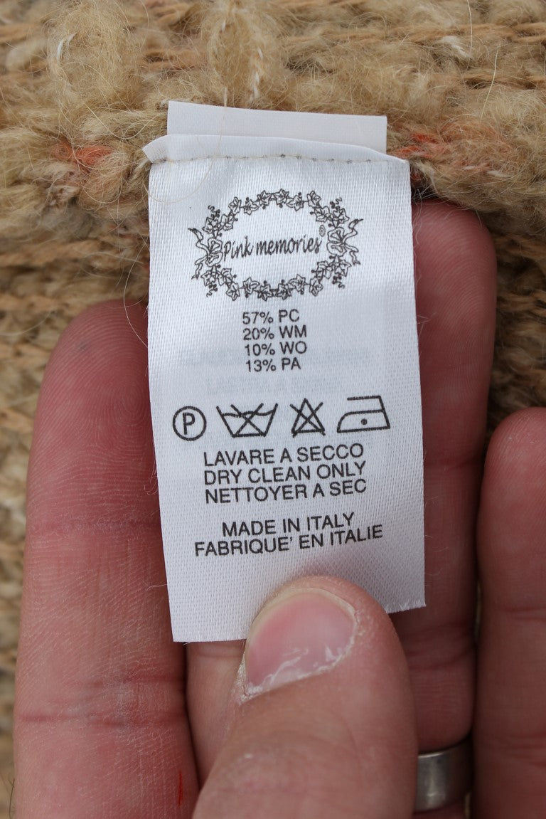 PINK MEMORIES Beige wool-blend cape sweater