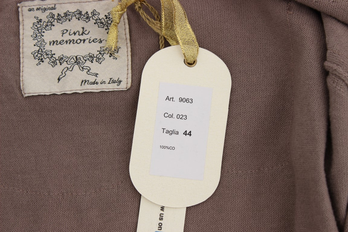 PINK MEMORIES Purple cotton cardigan with lace