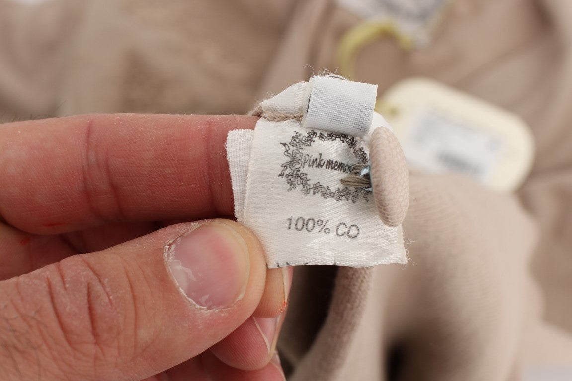 PINK MEMORIES Pink cotton cardigan with lace