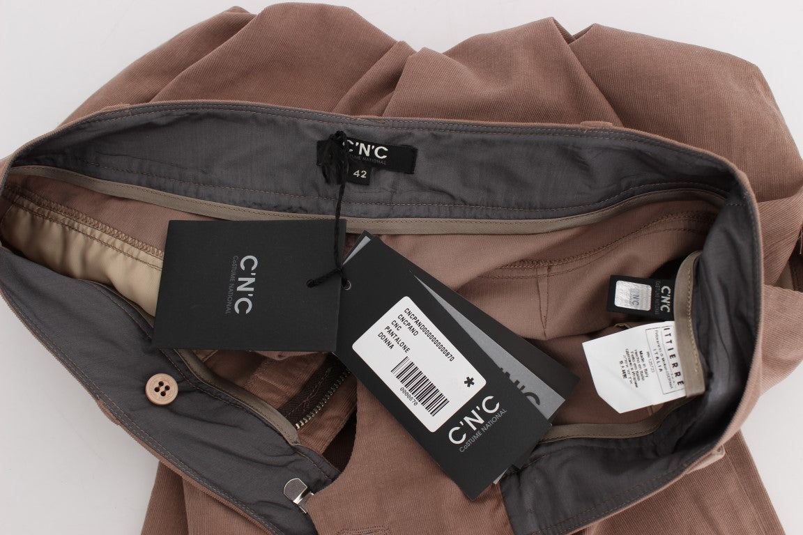 Costume National Braune Cropped-Corduroys-Hose