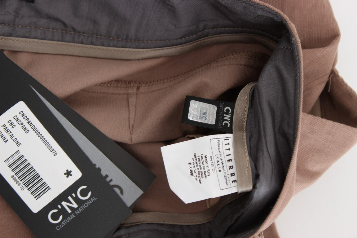 Costume National Braune Cropped-Corduroys-Hose