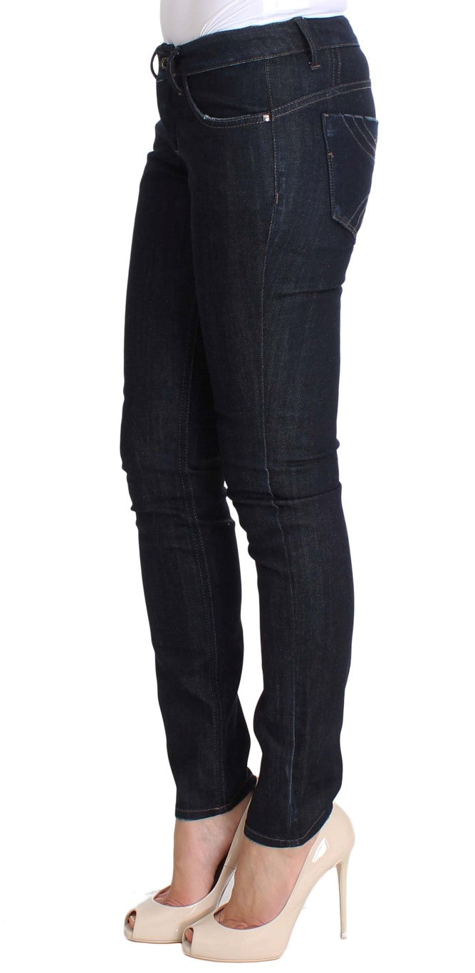 Costume National Blaue Cotton Stretch Slim Fit Jeans