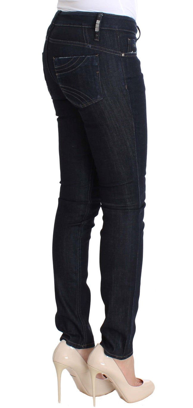 Costume National Blaue Cotton Stretch Slim Fit Jeans