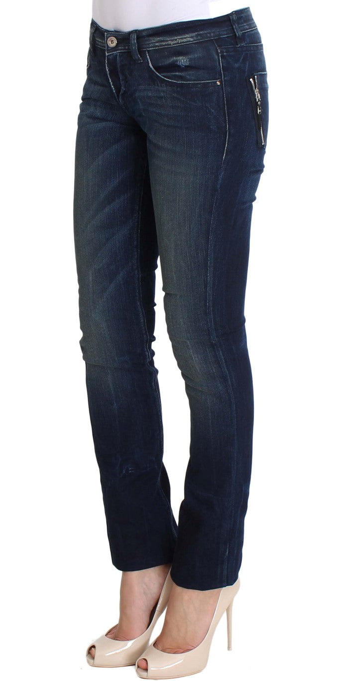 Costume National Blaue Waschung Baumwolle Slim Fit Skinny Jeans