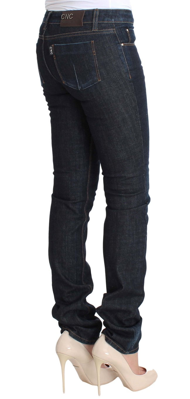 Costume National Blaue Cotton Stretch Slim Fit Jeans