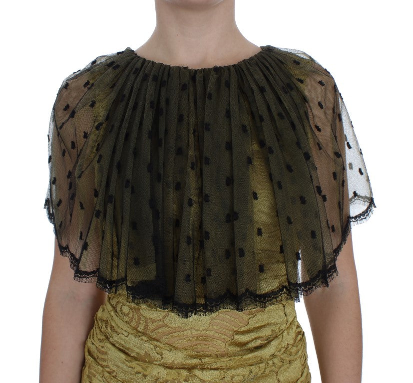 Dolce &amp; Gabbana yellow and black floral lace dress by Ricamo