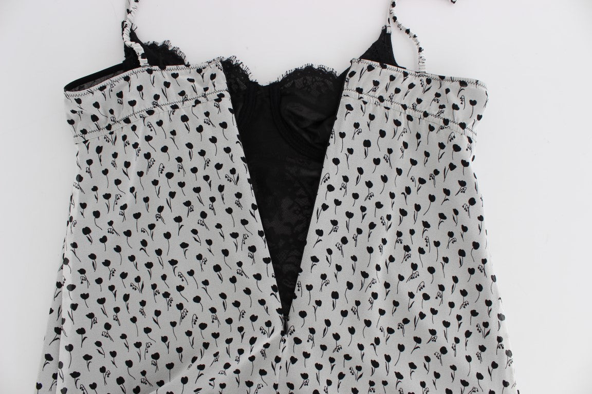 Dolce &amp; Gabbana Siyah İpek Dantel Babydoll İç Giyim Üst