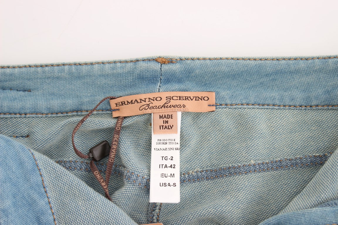 Ermanno Scervino Blaue Capri-Hose Gekürzte Jeans