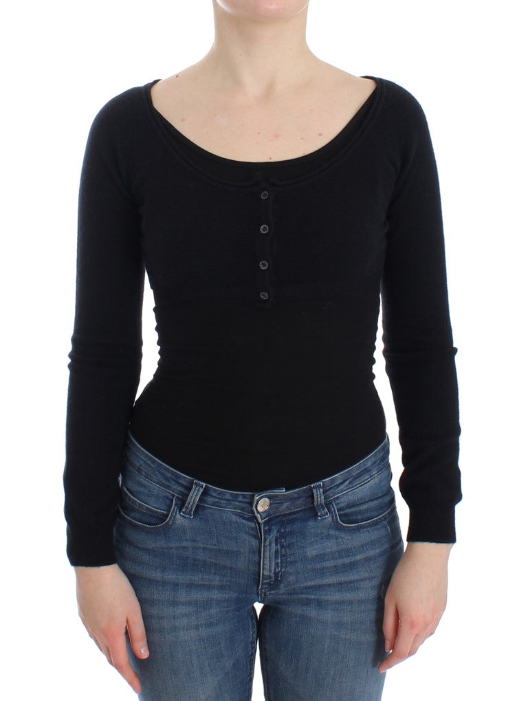 Ermanno Scervino black cashmere knit sweater